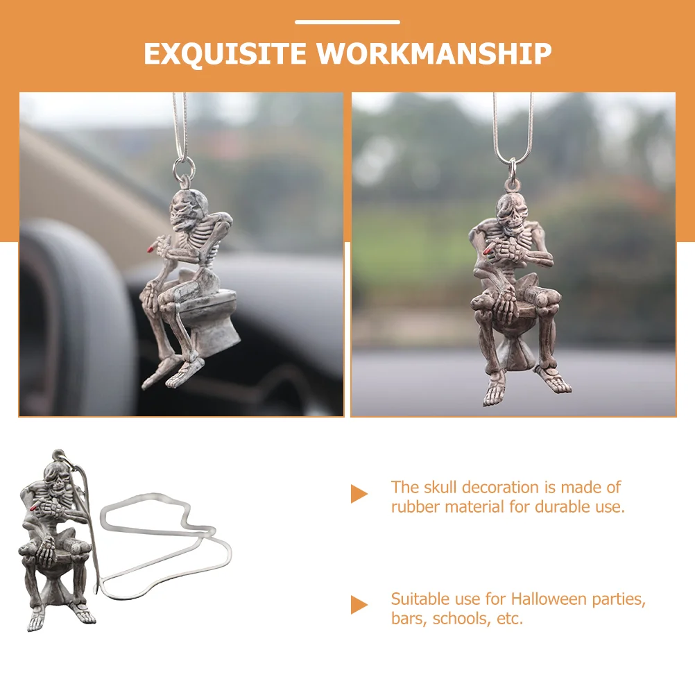 Car Accessories Accessory Halloween Pendant Mini Skulls Ornament Charms Rubber Decors Head Party Props