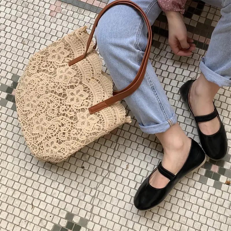 Tote Bag for Women Vintage Lace Designer Shoulder Bags Feminine Large Capacity Beach Bucket Bag Commute Handbag and Purse 2023