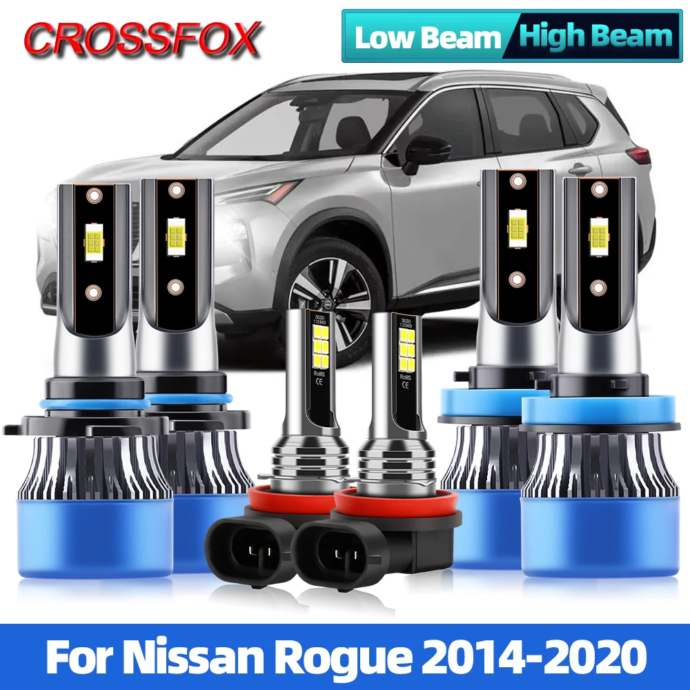 

H11 LED Car Headlight Bulbs CSP Chip Auto Headlamps Canbus Auto Lamps 6000K White Car Fog Light For Nissan Rogue 2014-2020