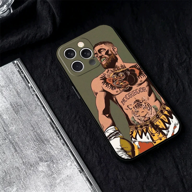 Фото Чехол для телефона Conor McGregor для iPhone 11 12 13 Mini 14 15 Plus 16 17 Pro Max 17E 16E XS 7 8 Air SE, черный, мягкий, силиконовый №2