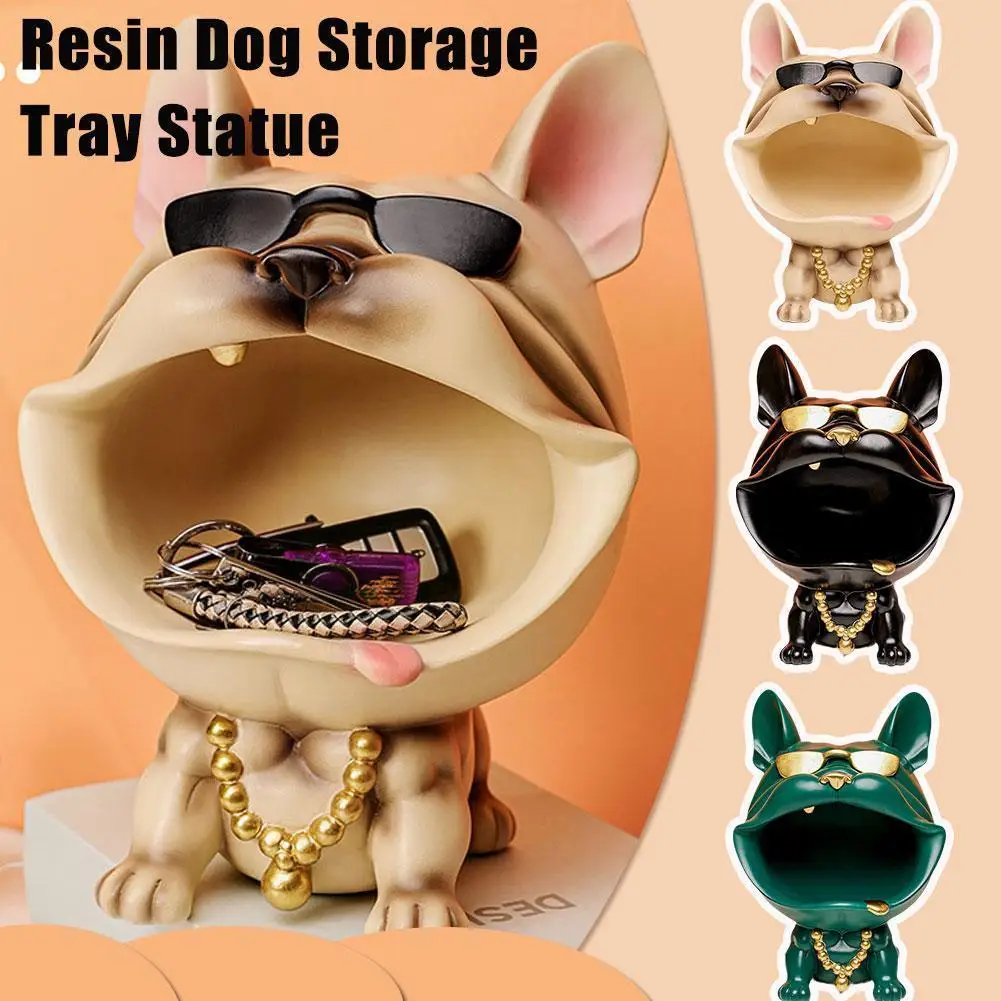 

Resin Big Mouth Dog Desk Storage Tray Statue Candy Decor Container Modern Tray Sundries Ornament Jewelry Multifunction Desk E4Y3