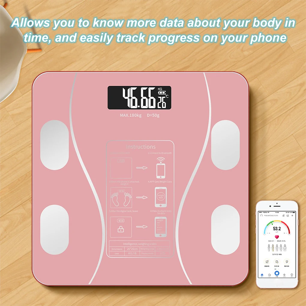 Bluetooth Body Fat Scale Smart Backlit Display Scale Water Muscle Mass BMI Body Weight Bathroom Scale images - 6