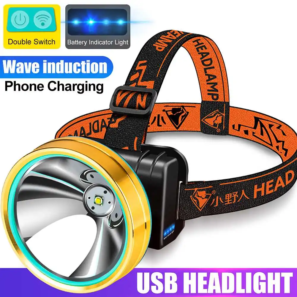 

32 LED 3W High-power Induction Glare Headlight USB Charging Treasure Head-mounted Flashlight Lantern Outdoor Camping Headlight