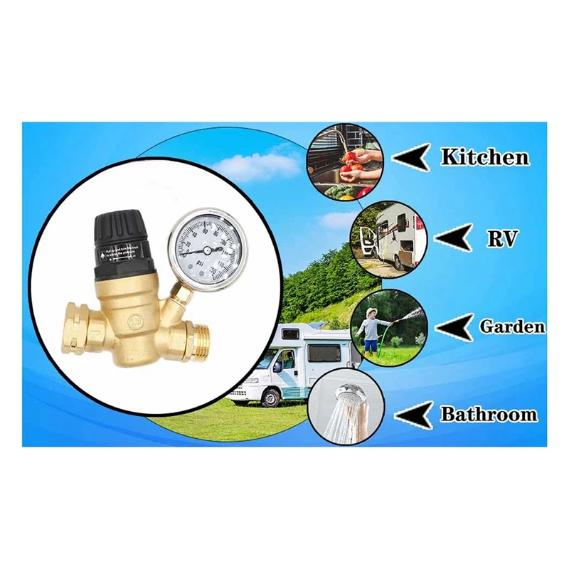 Регулятор давления воды на колесах регулируемая ручка редуктор клапан