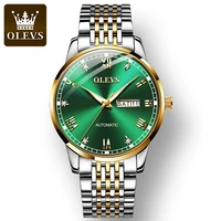 olevs fashion dual calendar full automatic watches for men waterproof automatic mechanical stainless steel strap men wristwatch