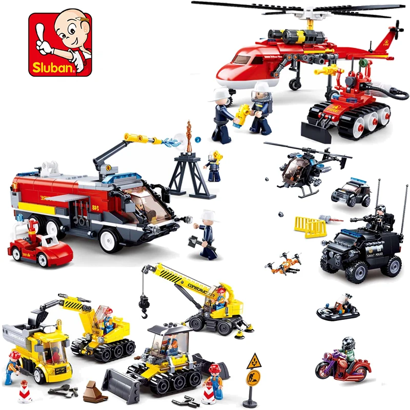 

Sluban City Engineering Series Model Bricks Construction Machinery Creative Building Blocks Sets Educational Toys Children Gifts