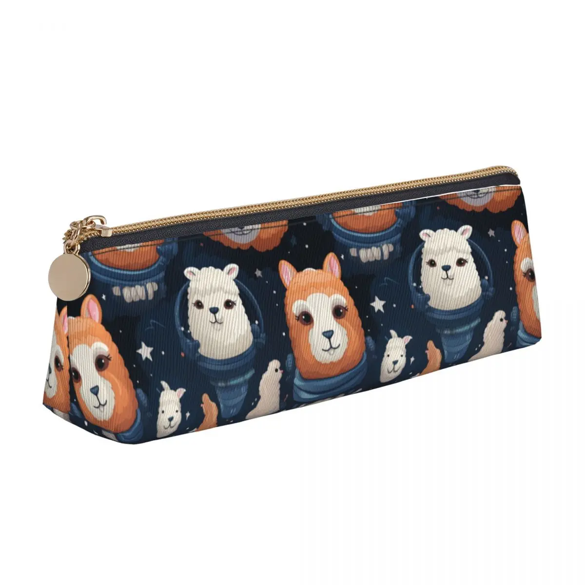 Case Cartoon Cute College Large Zipper Pencil Box Girls Boys Kawaii Leather Pen Organizer