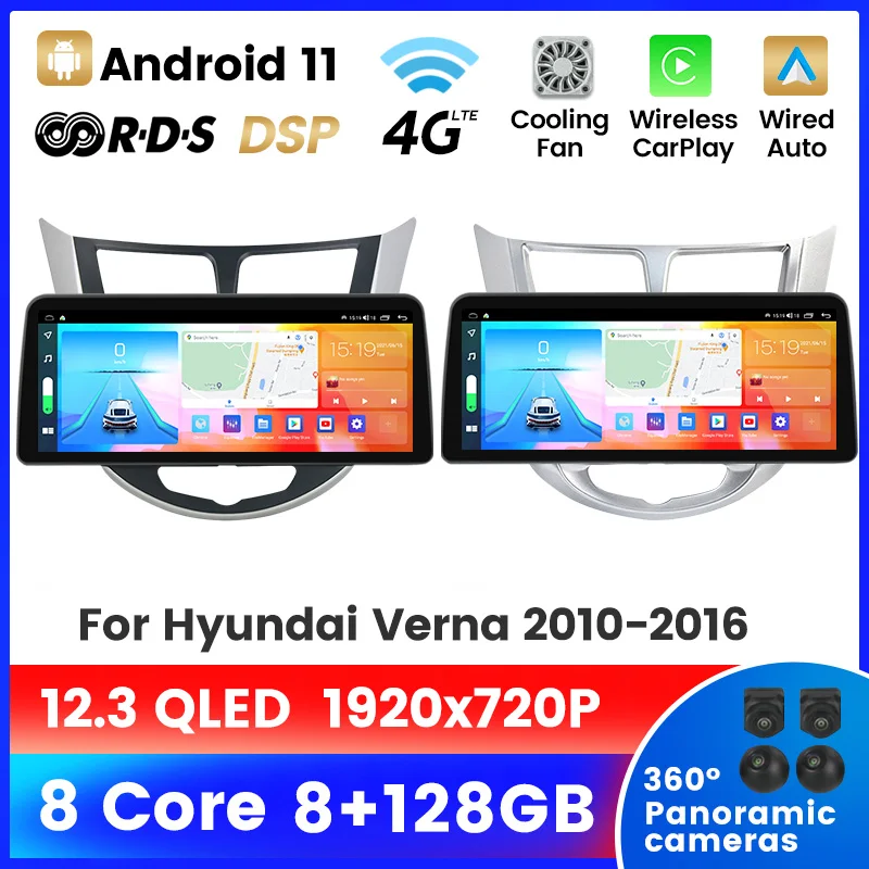 Автомагнитола на Android с сенсорным IPS-экраном для Hyundai Solaris Verna Accent 1 2010-2016