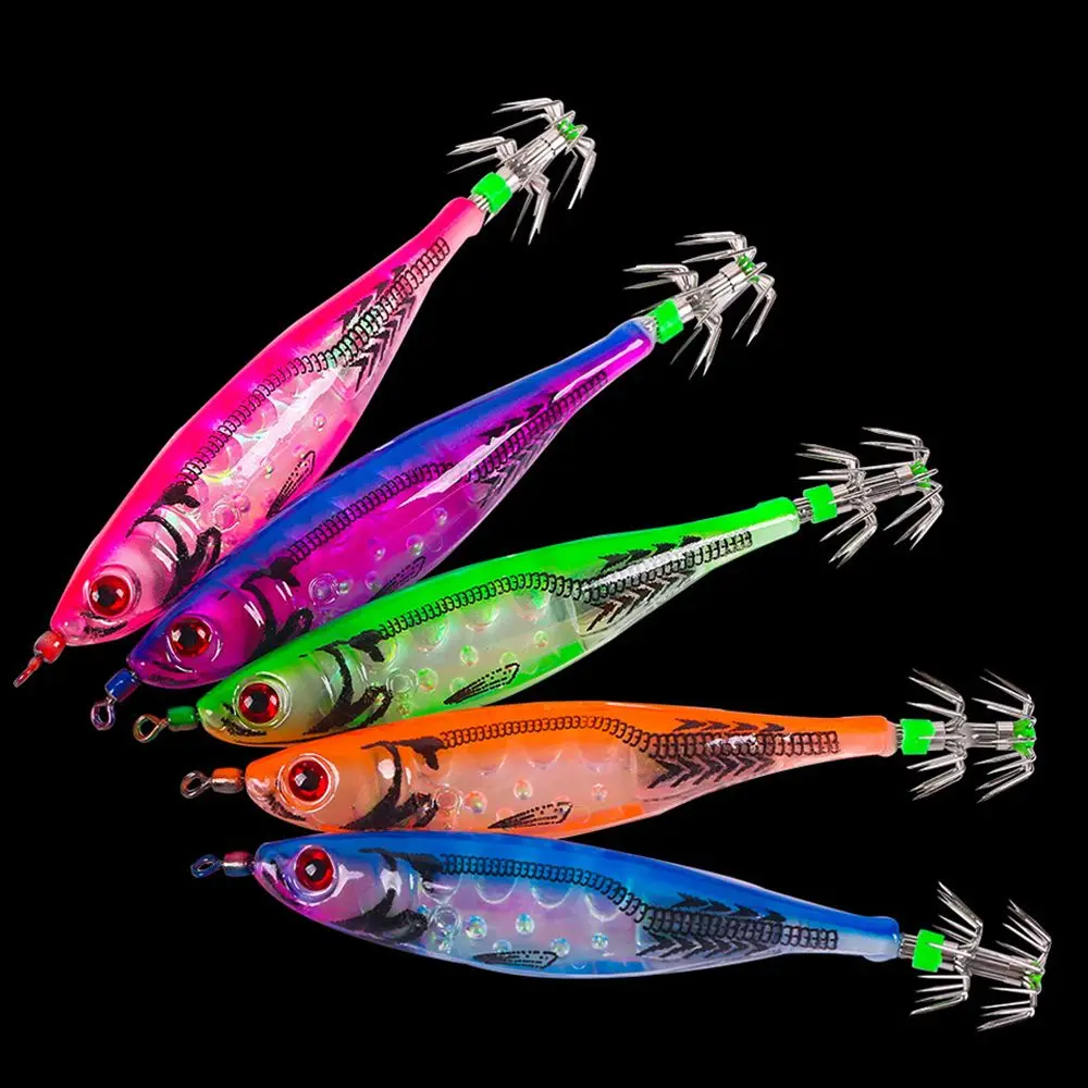 

1pc 10cm 8.8g Squid Lures Lead Sinker Jigs Octopus Wood Shrimp Bait With Squid Hook Luminous Fishing Lures Lead Sinker Fishing