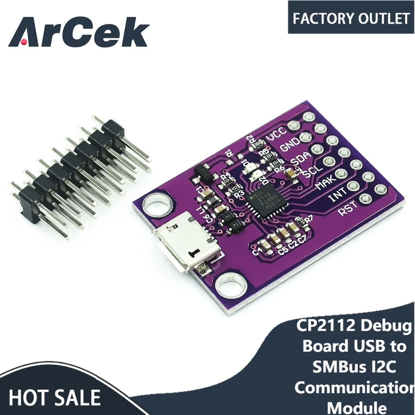 

CP2112 Debug Board 2.0 MicroUSB 2112 Evaluation Kit for CCS811 Sensor Module USB to SMBus I2C Communication Modulefor arduino