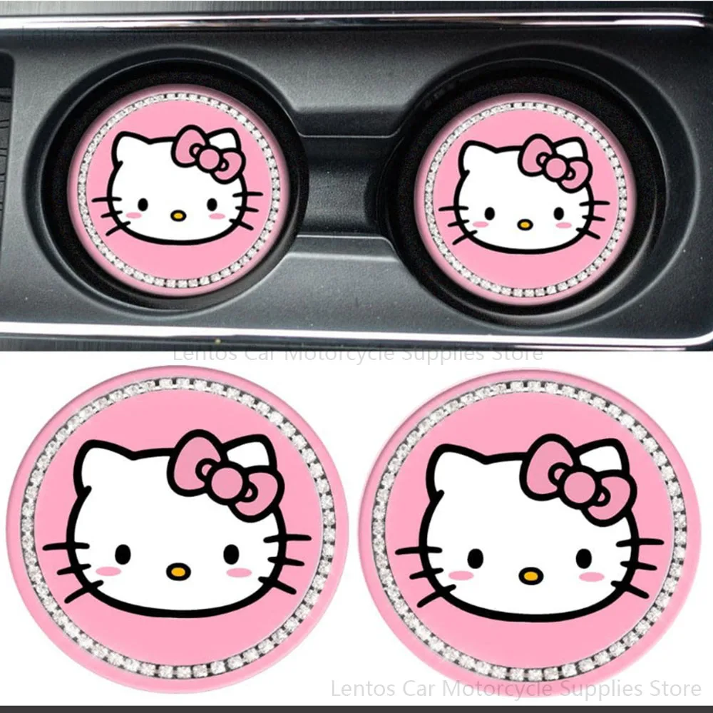 2 Шт. Sanrio Hello Kitty Автомобильный Подстаканник Коврики Нескользящий Материал Из