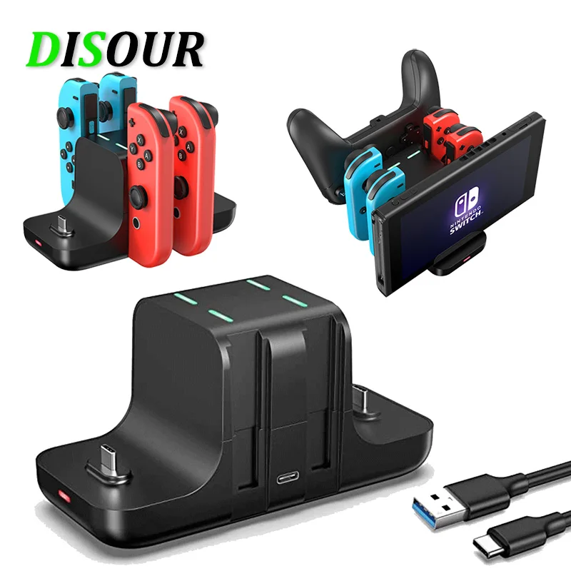 

For Nintend Switch joycon Charger 4 Port controller Charging Dock Station for Switch Holder Charger Switch NS OLED Accessories