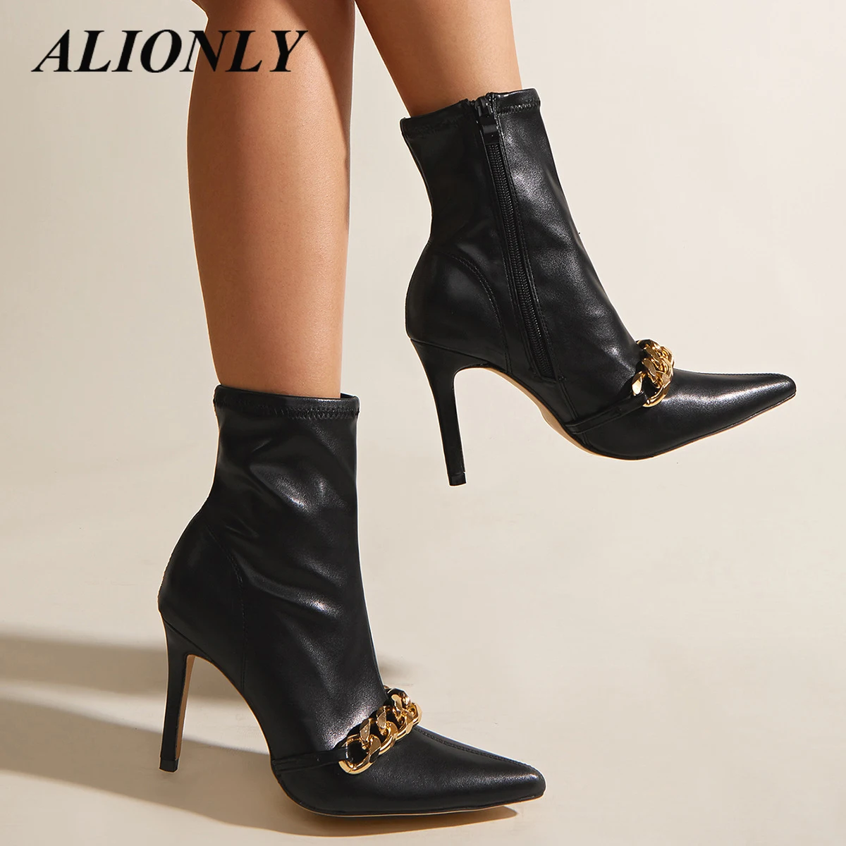 

Alionly 2022 женские ботинки с острым носком на тонком высоком каблуке Модные осенние пикантные ботинки