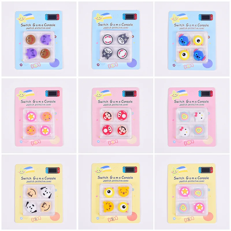 

Super Lucu Silikon Lembut Joycon Thumb Stick Tutup Pegangan Joystick PENUTUP UNTUK Saklar Oled NS Lite Joy-Con Pengendali Thumbs
