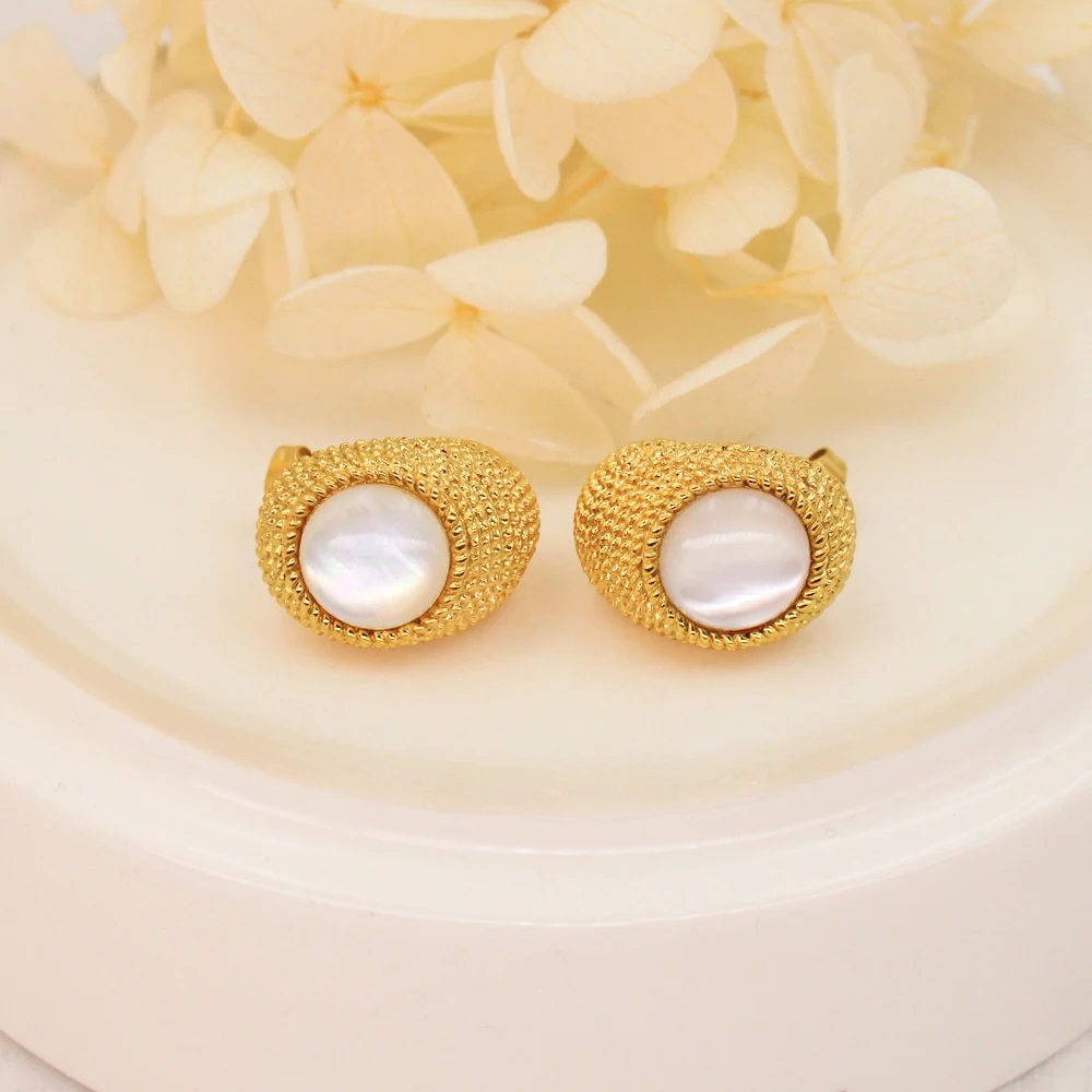 Элегантная женская бижутерия с крупным широким покрытием из золота 304L блестящий