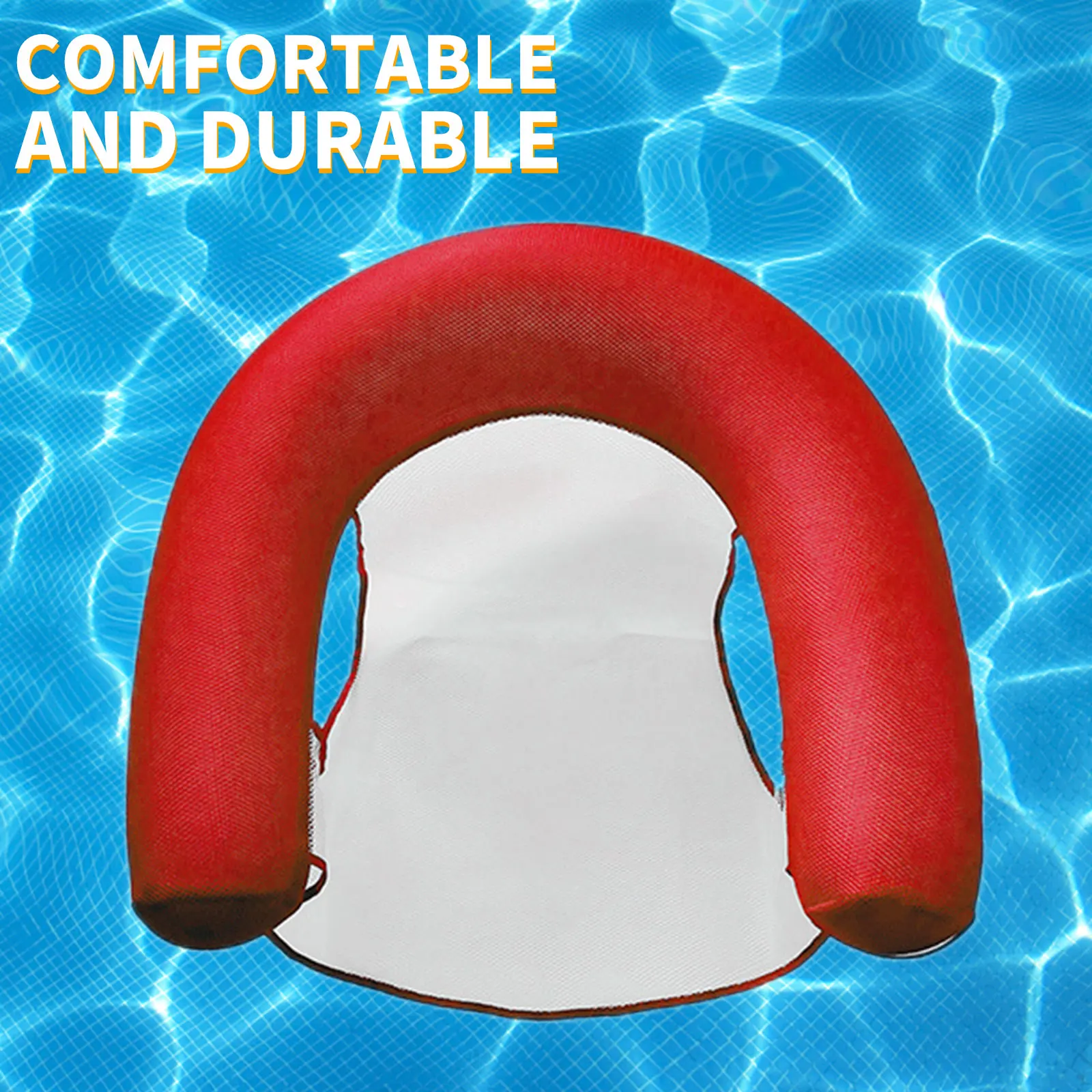 

U-Shaped Water Hammock Pool Float with Pillow Mesh Floating Bed Inflatable Pool Floats Recliner Foldable Swimming Accessories