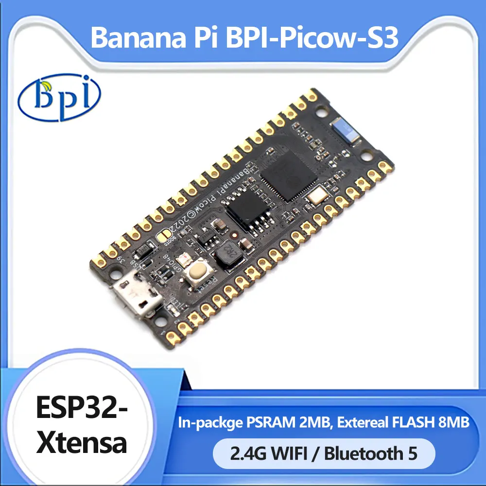 

Banana Pi BPI-PicoW ESP32-S3 Xtensa 32 bit LX7 Dual Core Ultra-low Power 10uA With WIFI BT Run CircuitPython Microcontrollers