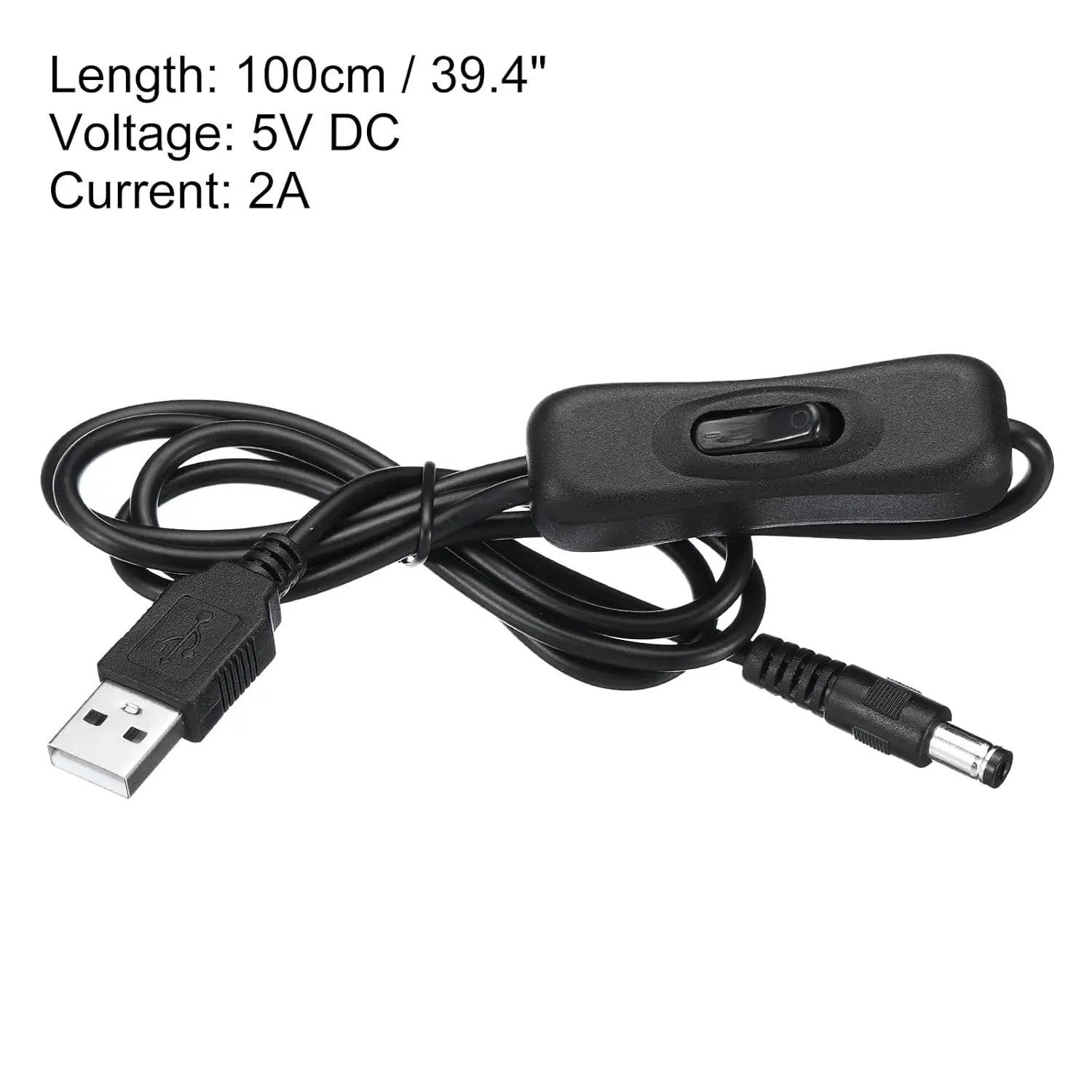 Фото 5 В, 2 а постоянного тока, переключатель питания, соединительный кабель, USB-штекер постоянного тока, линия питания, ВКЛ./ВЫКЛ., Зарядные переключатели, провод для светодиодной ленты, стандартная лампа №4