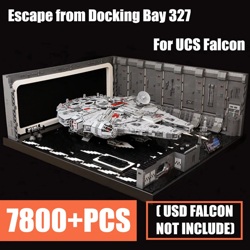 

MOC 0631 стыковочный отсек 327 для UCS Falcon 8000 + шт. совместимых строительных блоков 05132 75192 кирпичи головоломка игрушка подарок на день рождения