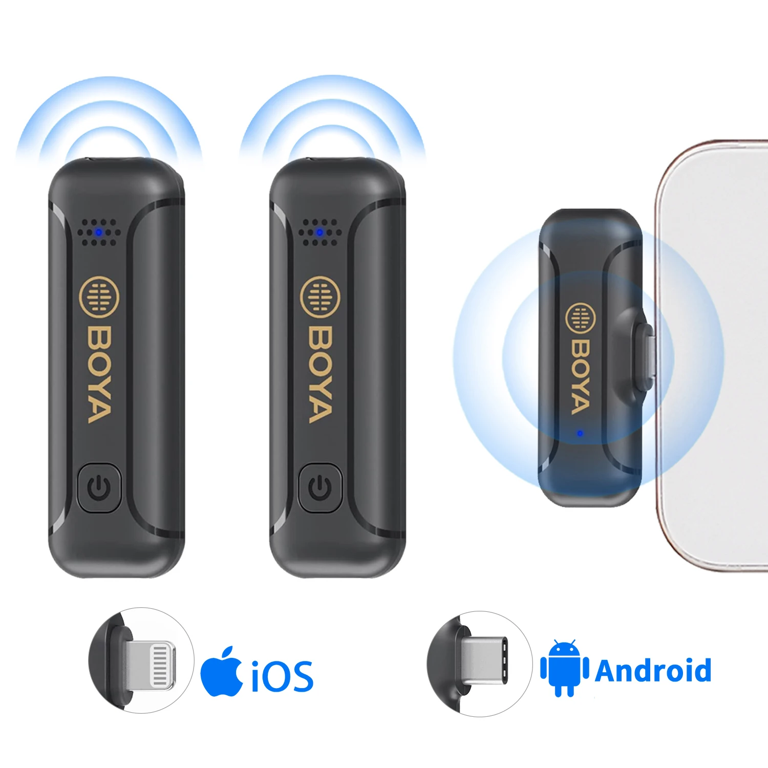 

BOYA BY-WM3T2 портативный беспроводной петличный микрофон, профессиональный микрофон для записи аудио и видео для iphone, Android, живая трансляция