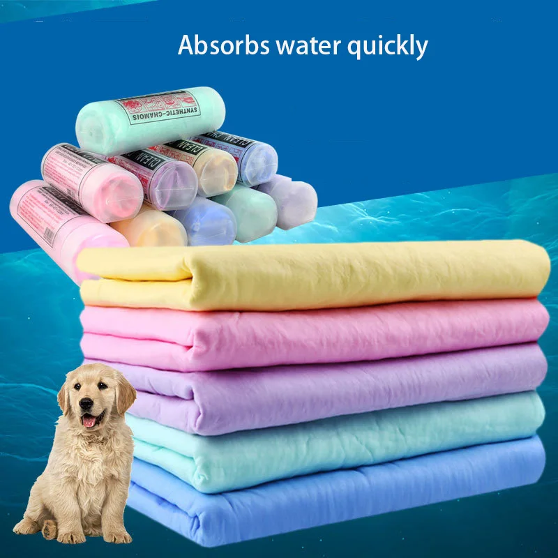 

Cleaner Pet Dog Towel Absorbent Ultrafast Special Suede Absorbent Towel PVA Clean Toiletries Prevent Bacteria for Dogs(random)