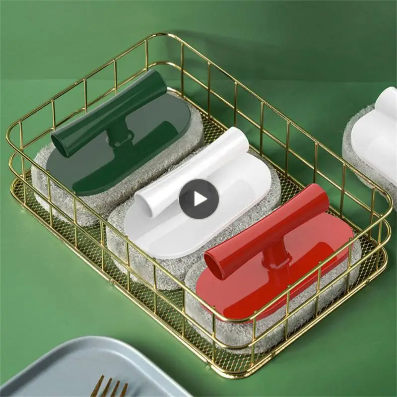

With Handle Labor Saving Tile Brush Wet And Dry Wall Brush Multi-function Comfortable Grip Cleaning Brush Sponge Wipe Soft