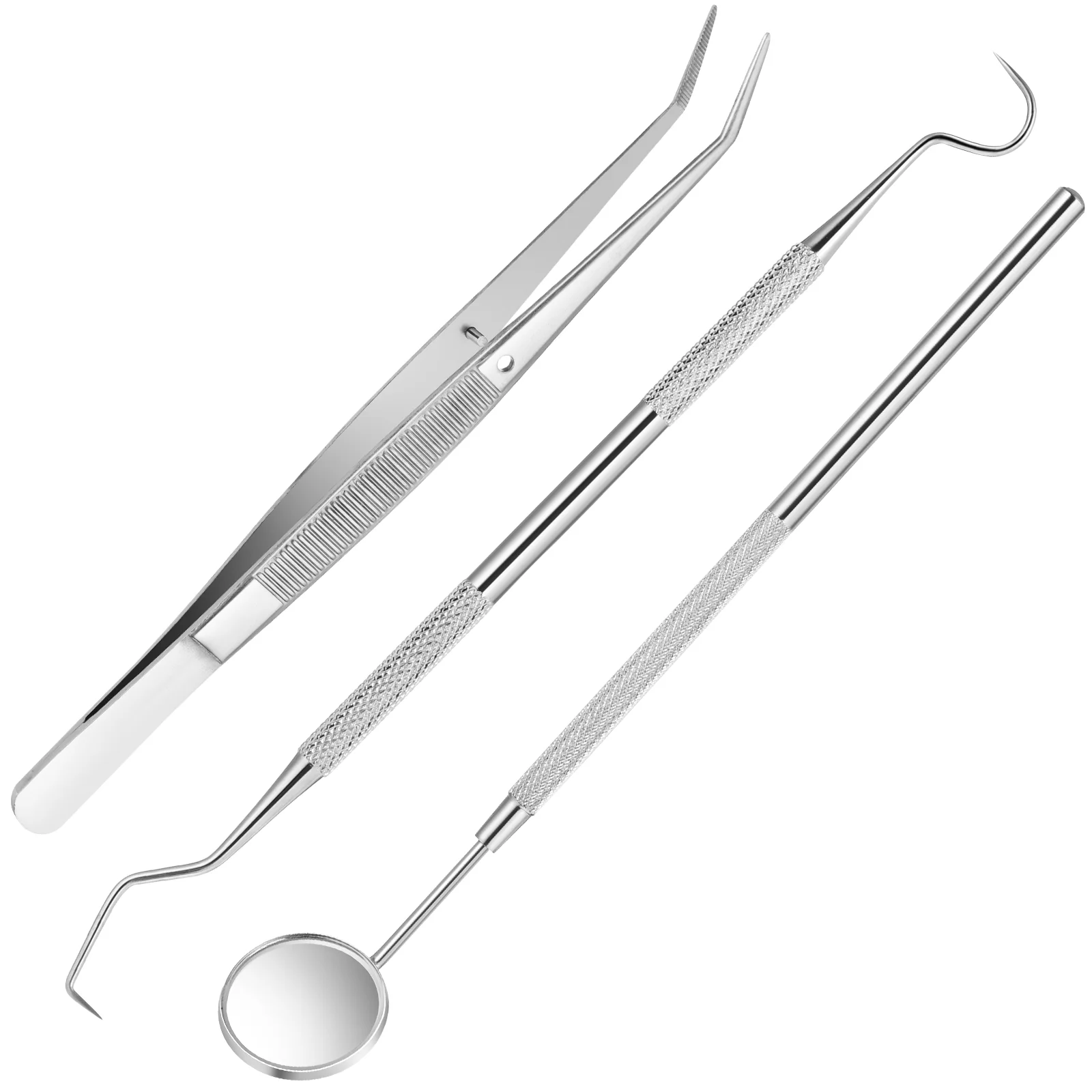 

1 Set of 3pcs Oral Cleaning Tools Stainless Steel Teeth Scaler Probe Oral Care Kit Dental hygiene