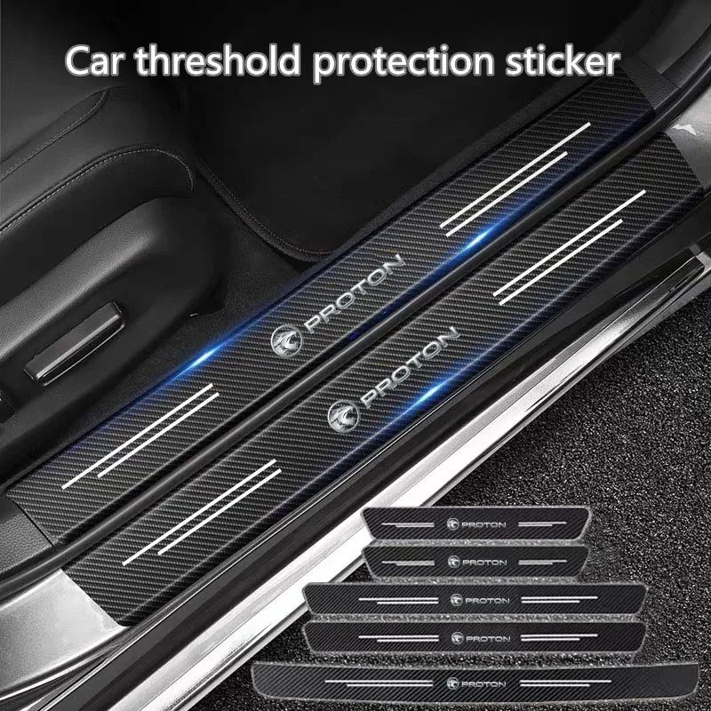 

Car Door Sill Protector Trunk Door Carbon Fiber Pattern Threshold Stickers for proton x50 x70 x90 saga persona s50