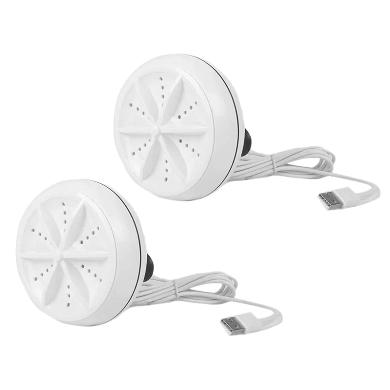 

2X Mini Personal Rotary Washing Machine, Portable Ultrasonic Turbine Technology, Dirt Washing Machine For Family Travel