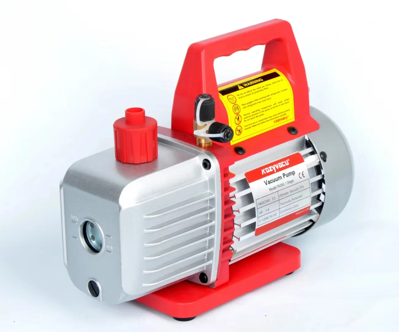 Фото Одноступенчатый вакуумный насос для систем ОВКВ 3.5CFM VP135-110V-120V с блоком питания двигателя, металлический корпус, для ирригационных и водоотводных работ №4