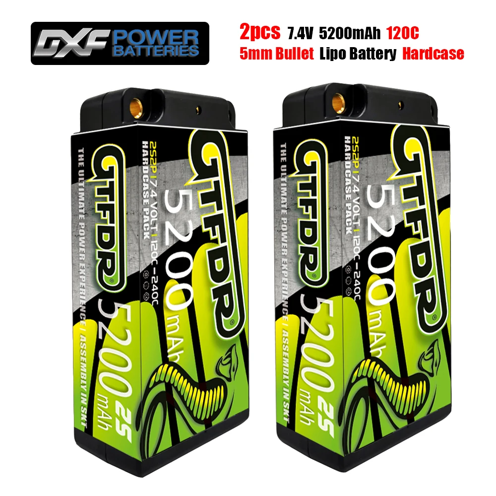 GTFDR Lipo 2S 7.4V Shorty 5200mAh 120C 5mm Bullet Battery 3S 11.1V 4S 14.8V 6S 22.2V 7000mAh 9200mAh 6500mAh 8400mAh 8000mAh