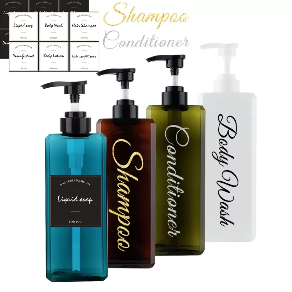 

2022New Bathroom Soap Dispenser Bottle Large Capacity Shampoo Body Wash Lotion Dispenser Bottle Refillable Bottle