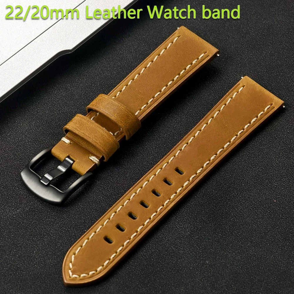 Ремешок кожаный для Samsung Galaxy 6 5 4 44 мм 40 Gear S3 быстросъемный браслет Redmi 3Lite 22 20
