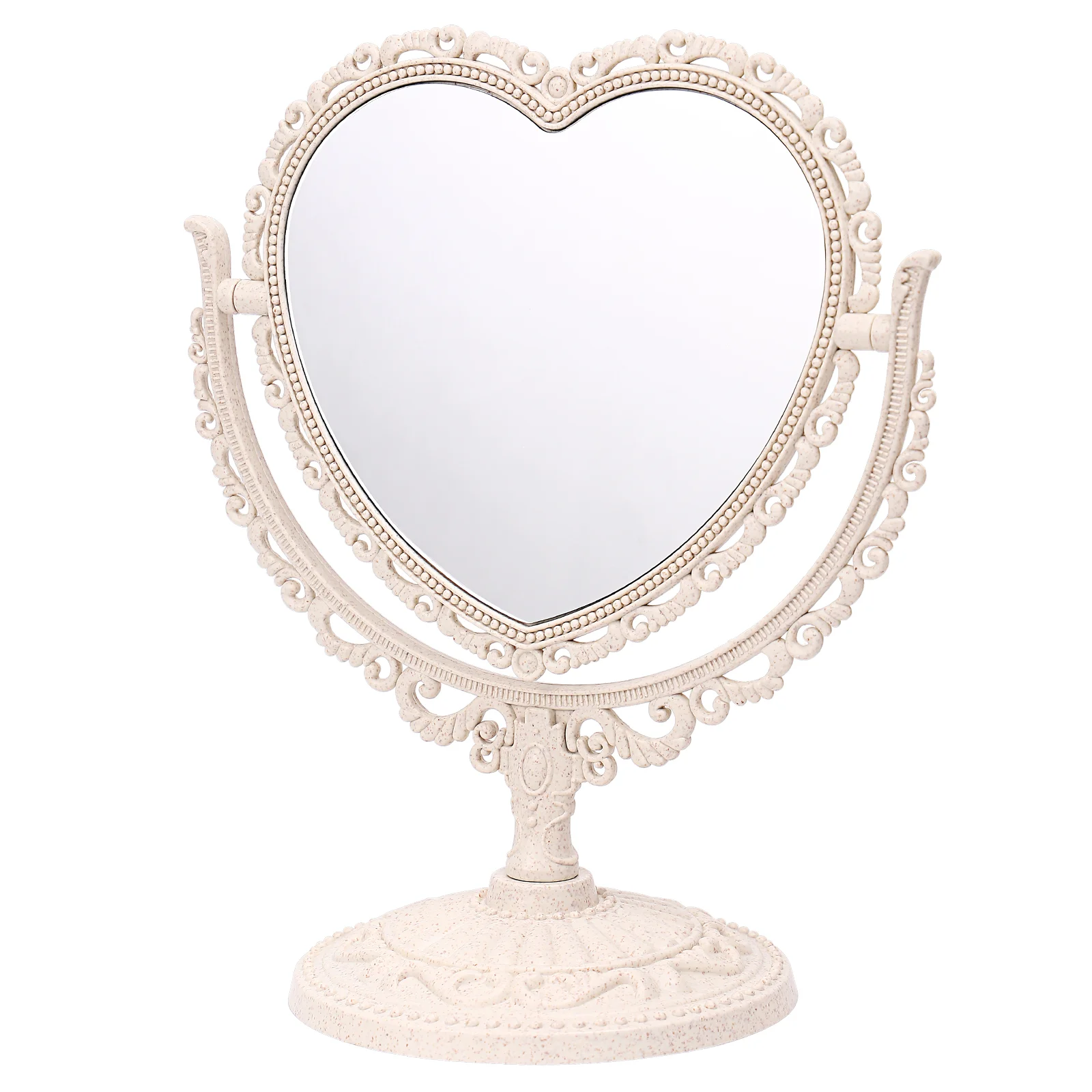 

Vintage Desk Desktop Mirror Tabletop Mirror Makeup Mirror Desk Makeup Vanity Mirror Rotatable Dresser Mirror Heart-shaped