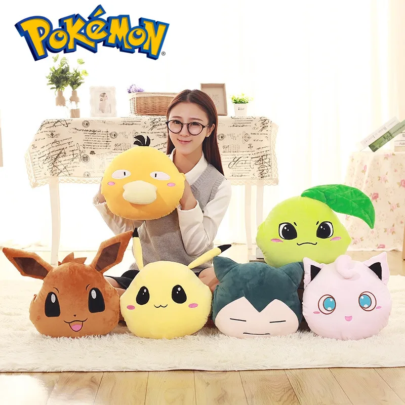 

Pokemon Pikachu Eevee Stuffed Toys Multi Functional Winter Warm Hand Stuffed Cartoon Kawaii Roomdecor Cushion Christmas Gifts