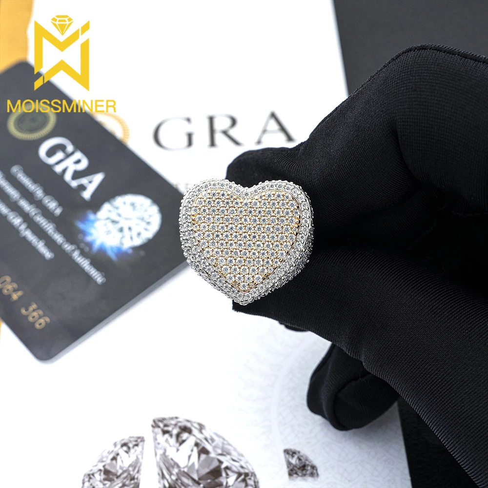 Heart S925 Moissanite Rings For Women Silver Wedding Ring Finger Jewelry Men Real Diamonds Pass Tester Free Shipping