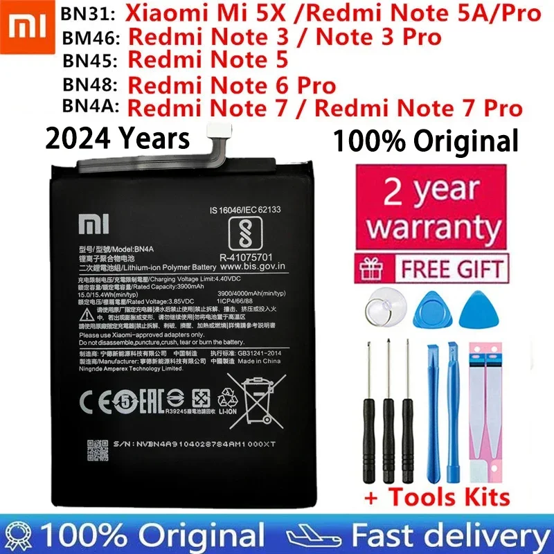 Оригинальный сменный аккумулятор для телефона Xiao Mi Xiaomi Redmi Note A1 3 5 5A 5X 6 7 Y1 Lite S2 Pro