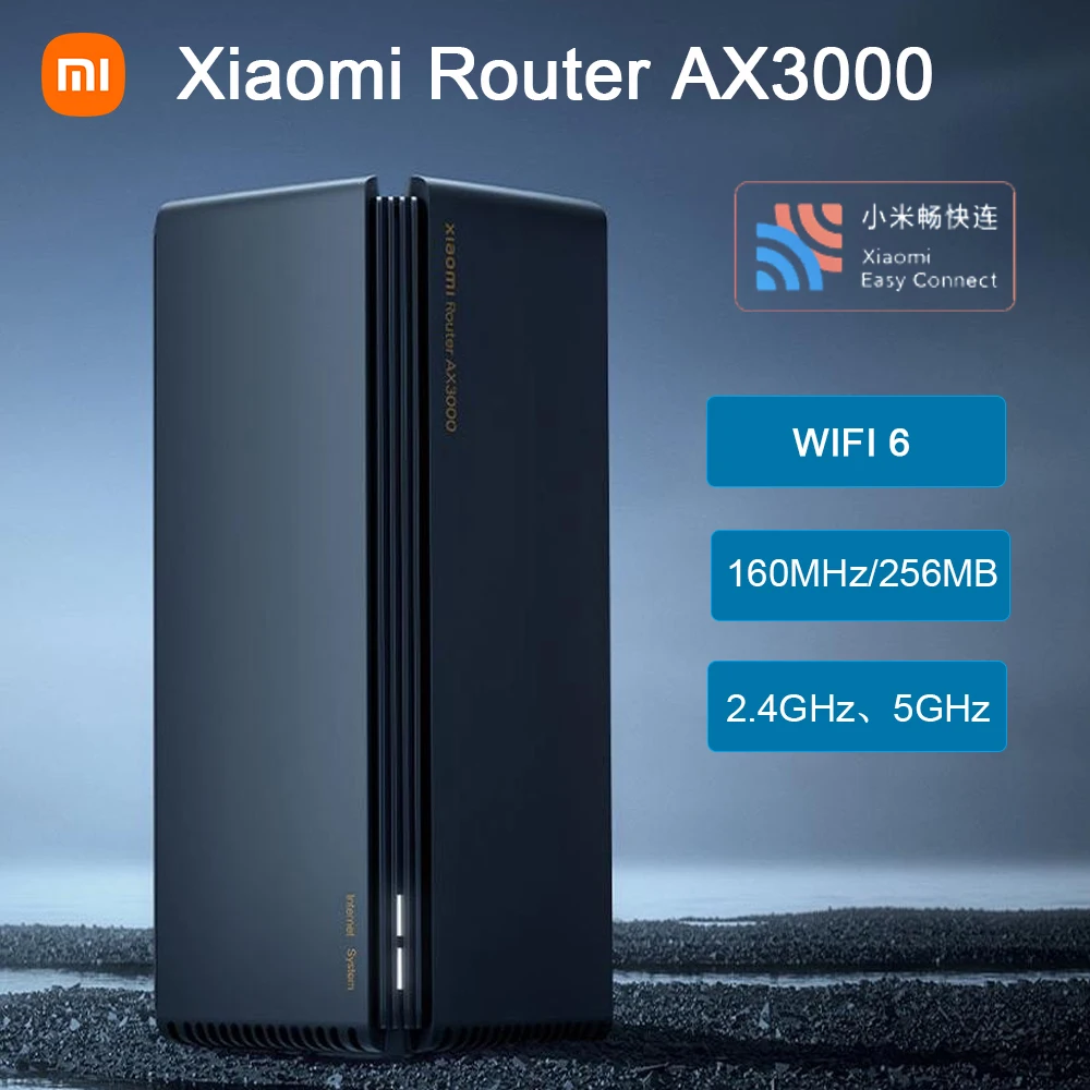 Wi-Fi-роутер Xiaomi AX3000, Wi-Fi-усилитель, 6 гигабитных модулей, 2,4/5,0 ГГц, 160 МГц, 256 Мб