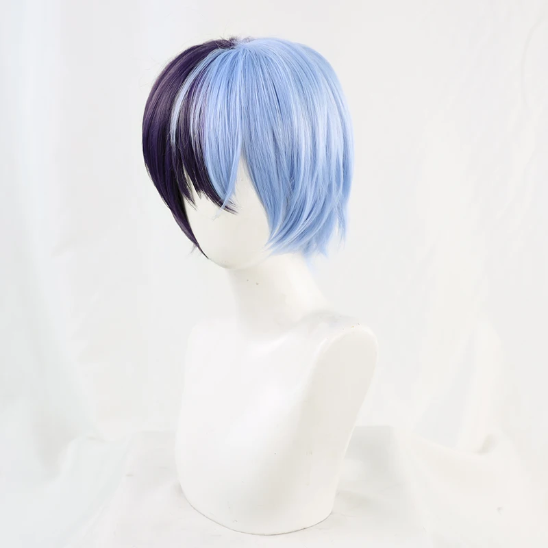 Aoyagi Toya Wig аниме Project SEKAI цветная сцена! Длинные прямые Голубые смешанные волосы для