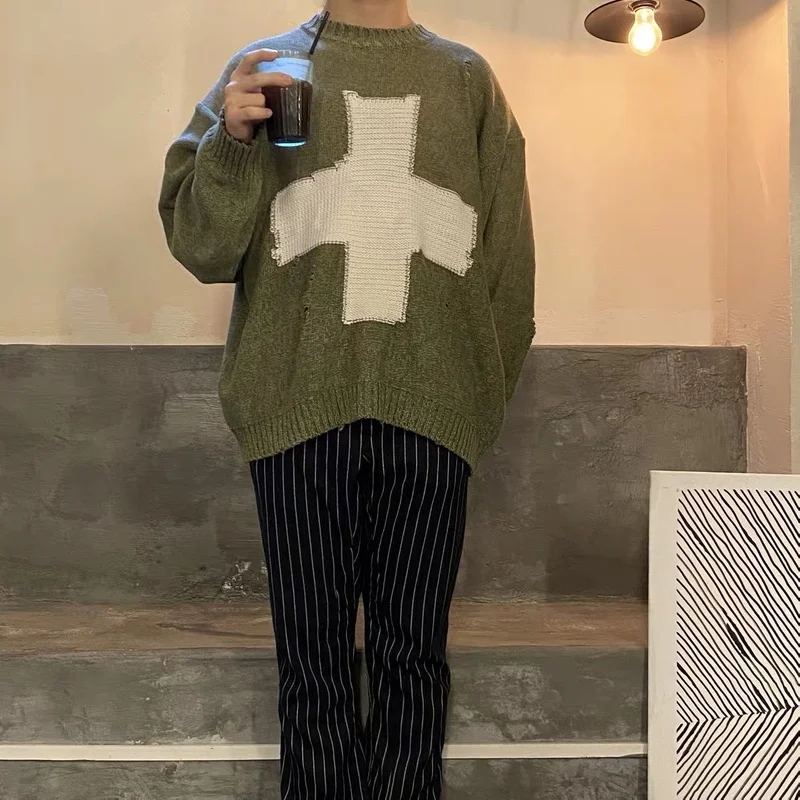 

Best Quality 2021ss KAPITAL Fashion Sweater Men 1:1 Cross KAPITAL Women Sweaters Sleeve Knit Logo Sweatshirts Men Clothing