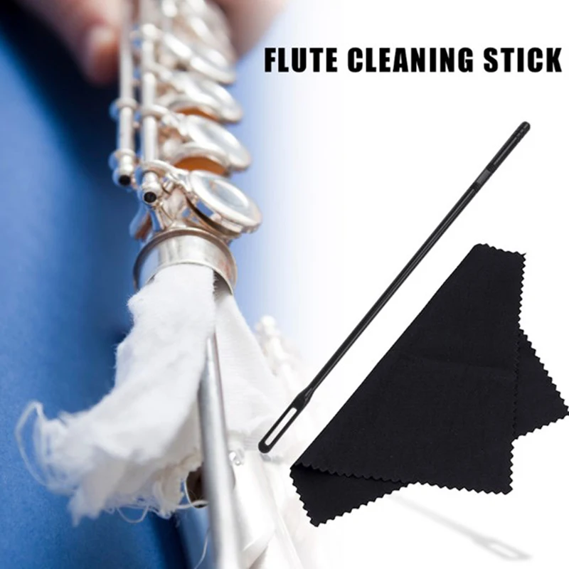 

Flute Cleaning Rod Color Cloth Plastic Cleaning Kit 345mm/14 inch with Random Lightweight Portable Music Elements