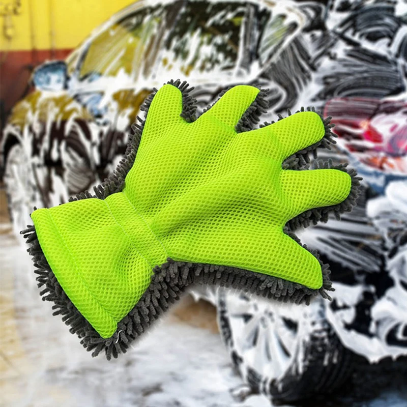 

Мягкие перчатки для мытья автомобиля с 5 пальцами, щетка для чистки автомобиля и мотоцикла, полотенца для мытья и сушки, Стайлинг автомобиля