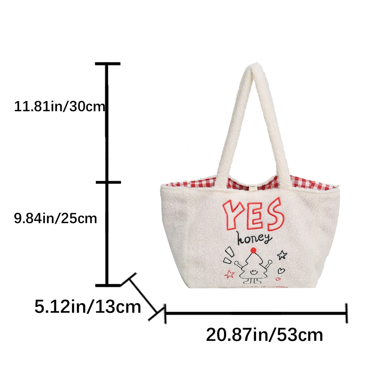 Зимняя теплая сумка через плечо из овечьей шерсти для женщин повседневная