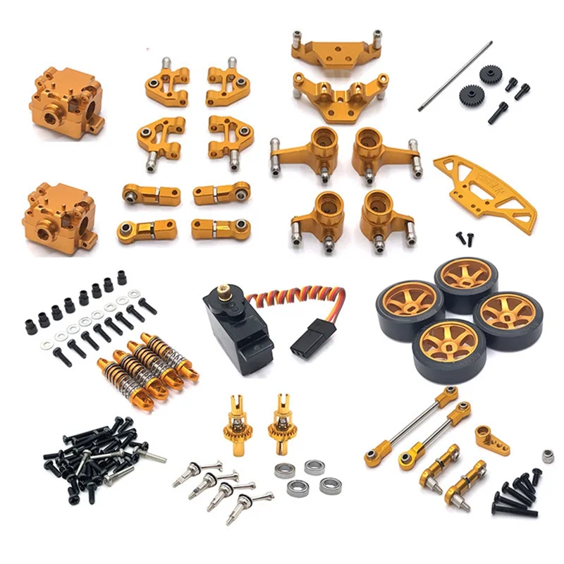 

1 Set Metal Upgrades Kit Drive Shaft Pull Rod Swing Arm for WLtoys 284131 K969 K989 1/28 RC Car Parts,Yellow