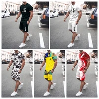 new fashion mens tracksuit 2 piece set summer solid color pour milk suit short sleeve shirt and shorts oversized man clothing