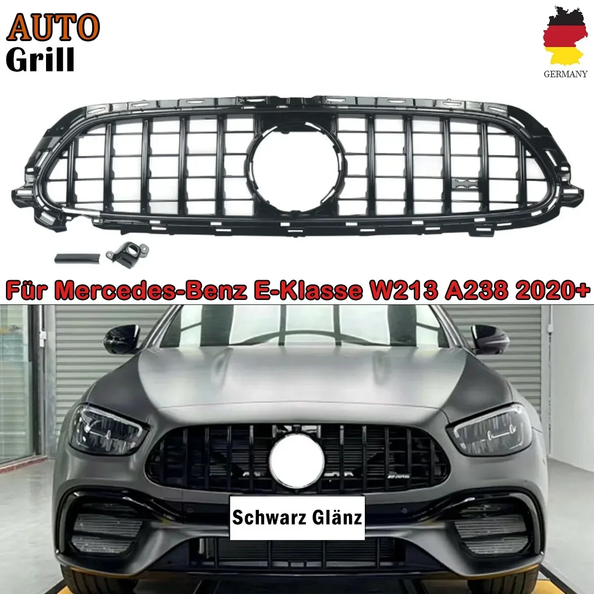 AMG 2020e-класс для Mercedes Benz W213 E200 E300 E400 E53 absgloss Black GT GTR Алмазная Передняя входная