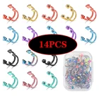 14 шт., серьги в виде подковы для губ
