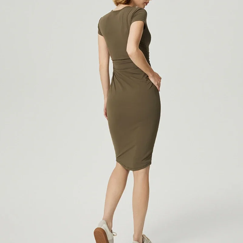 Женское платье Freizeit с коротким рукавом и круглым вырезом