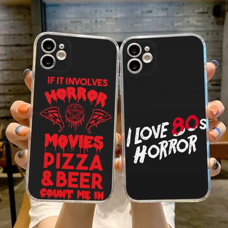 

Horror Movie Phone Case Transparent For iphone 13 12 11 14 Pro Max Mini X XR XS 7 8 plus 13 14 max phone Covers