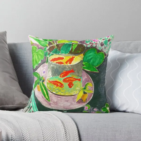 

Matisse Goldfish Printing Throw Pillow Cover Fashion Fashion Bedroom Decor Waist Sofa Office Square Case Pillows not include